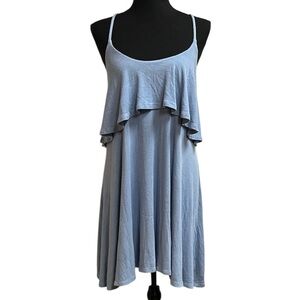 Free People Beach Blue Sleeveless Flutter Dress
